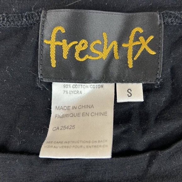 fresh  fx long sleeved green/black graphic jersey knit top size small - Picture 5 of 10